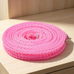Pink Windproof Non-Slip Grid Clothesline with Hooks