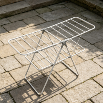 White 2-Tier Folding Collapsible Clothes Drying Rack