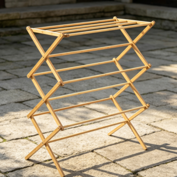 Bamboo Collapsible Folding Laundry Drying Rack Heavy Duty