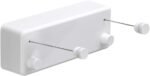 White ABS+Aluminum Retractable Clothesline Double Rope Wall Mount